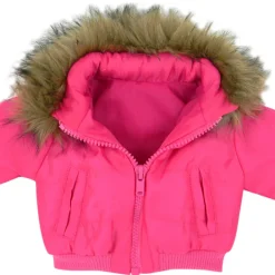 Kids Teamson Sophia's Puffy Jacket with Faux Fur Trim for 18