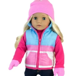 Kids Teamson Sophia’s Puffy Vest, Mittens, Hat and Inflatable Inner Tube for 18