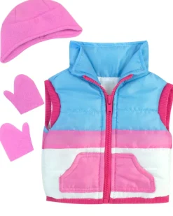 Kids Teamson Sophia’s Puffy Vest, Mittens, Hat and Inflatable Inner Tube for 18
