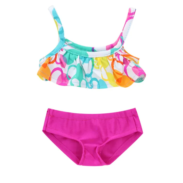 Kids Teamson Sophia’s Ruffle Bikini, Boogie Board, Beach Ball, Lotion and Water Bottle for 18" Dolls, Multi