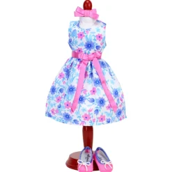Kids Teamson Sophia's Satin Floral Dress and Shoes for 14.5