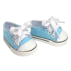 Kids Teamson Sophia's Set of 3 Canvas Tennis Shoes for 18" Dolls, Pink, White, and Blue