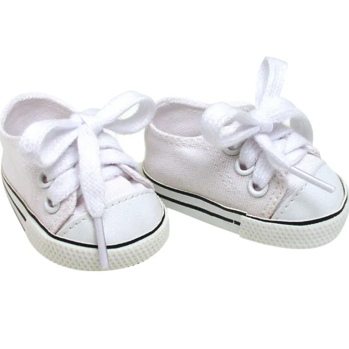 Kids Teamson Sophia's Set of 3 Canvas Tennis Shoes for 18" Dolls, Pink, White, and Blue