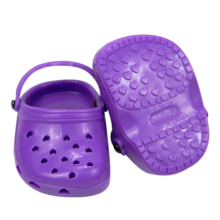 Kids Teamson Sophia’s Set of 2 Purple and Teal Garden Clog Shoe for 18" Dolls