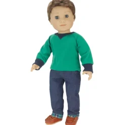 Kids Teamson Sophia's Set of Brown Loafters and Navy Canvas Sneakers with Laces for 18" Dolls- FINAL SALE