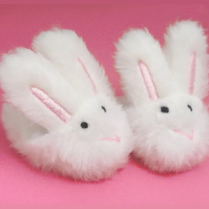 Kids Teamson Sophia’s White Bunny Slippers with Rabbit Ears for 18" Dolls