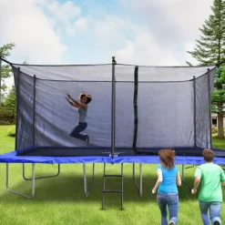 Kids Teamson by Crowntec 15x9 FT UV-Resistant Trampoline with Ladder & Safety Net