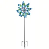 Teamson Home - Outdoor Blue Floral Kinetic Dual Spinner Windmill -FINAL SALE