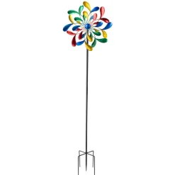 Teamson Home 70.87" Outdoor Kinetic Windmill Sculpture, Multi -FINAL SALE