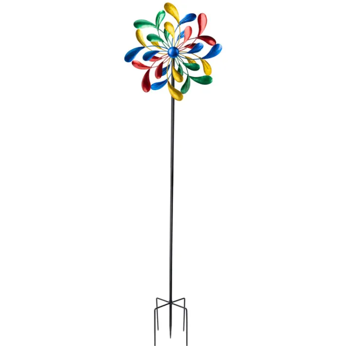 Teamson Home 70.87" Outdoor Kinetic Windmill Sculpture, Multi -FINAL SALE