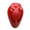 Teamson Home 32.01" Outdoor LED Modern Vase Water Fountain with LED, Red