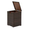 Teamson Home 23.5" Outdoor PE Rattan Cover Table for 20 lb. Propane Gas Tanks, Brown