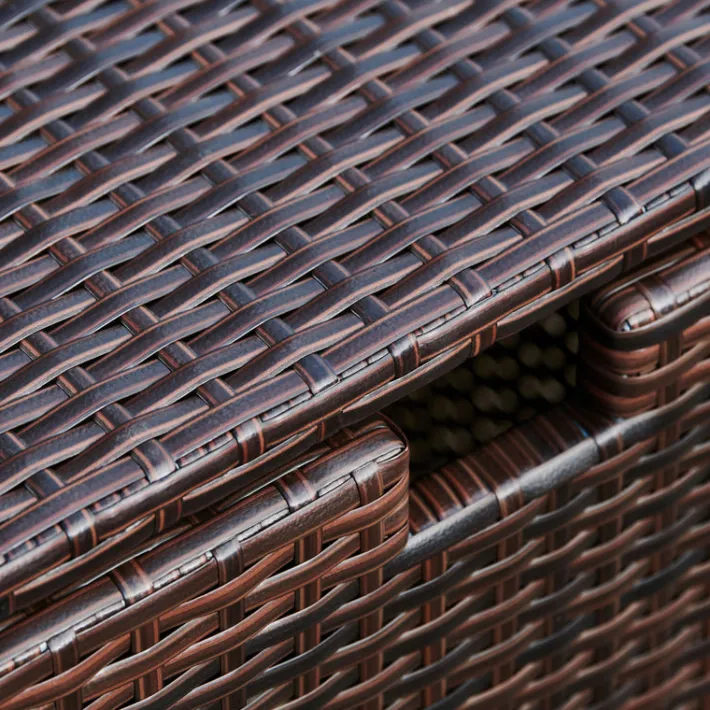 Teamson Home 23.5" Outdoor PE Rattan Cover Table for 20 lb. Propane Gas Tanks, Brown