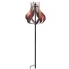 Teamson Home 70.12" Outdoor Tulip Kinetic Windmill Sculpture, Tangerine