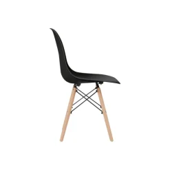 Teamson Home Allan Plastic Side Dining Chair with Legs Set of 2, Black- FINAL SALE