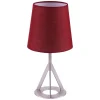 Teamson Home Aria 15" Modern Table Lamp with Round Shade, Brass/Red -FINAL SALE