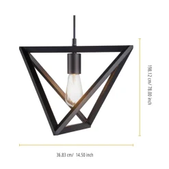 Teamson Home Armonia Geometric Pendant Lamp, Black -FINAL SALE