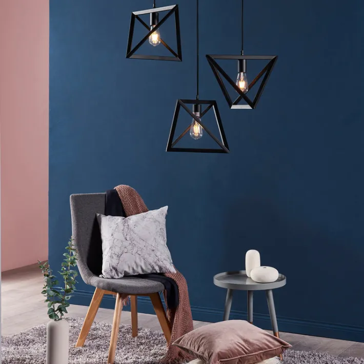 Teamson Home Armonia Geometric Pendant Lamp, Black -FINAL SALE