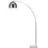 Teamson Home Arquer Arc 66" Metal Floor Lamp with Bell Shade, Chrome