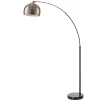 Teamson Home Arquer Arc 68" Metal Floor Lamp with Bell Shade, Antique Brass