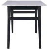 Teamson Home Ashton Rectangular Marble-Look Dining Table with Wood Base, Marble/Black -FINAL SALE