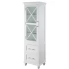 Teamson Home Blue Ridge Linen Tower Cabinet with Adjustable Shelves, White