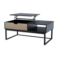 Teamson Home Bryson Two-Tone Lift Top Coffee Table Desk with Storage, Black -FINAL SALE