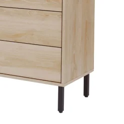 Teamson Home Cairo Industrial-Chic Mid-Century Modern 1 Door, 2 Shelf, 3 Drawer Storage Sideboard, Oak- FINAL SALE