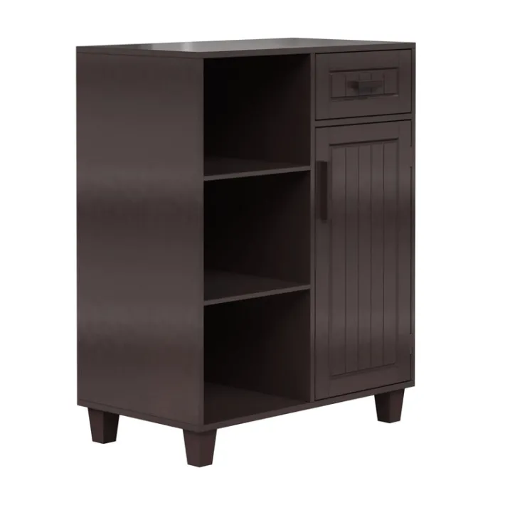 Teamson Home Catalina Single Door Free Standing Cabinet with Open Shelves and Drawer -FINAL SALE