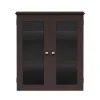 Teamson Home Chesterfield Removable Two-Door Wall Cabinet with Waffle Glass Panels, Espresso