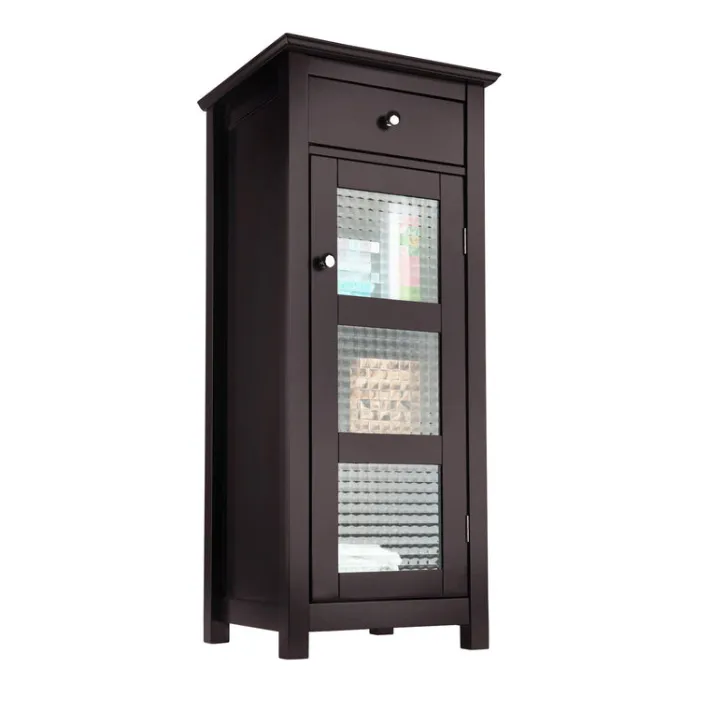 Teamson Home Chesterfield Freestanding Floor Cabinet with Drawer, Espresso