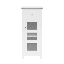 Teamson Home Connor Floor Cabinet with Adjustable Shelf and Storage Drawer, White