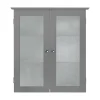 Teamson Home Connor Removable Two-Door Wall Cabinet, Grey