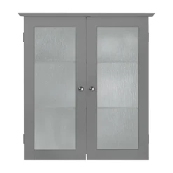 Teamson Home Connor Removable Two-Door Wall Cabinet, Grey