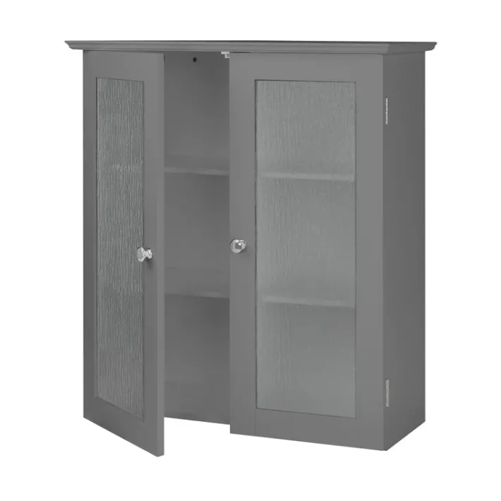 Teamson Home Connor Removable Two-Door Wall Cabinet, Grey
