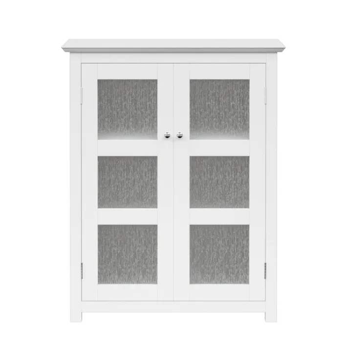 Teamson Home Connor Two-Door Floor Cabinet with Adjustable Shelf, White