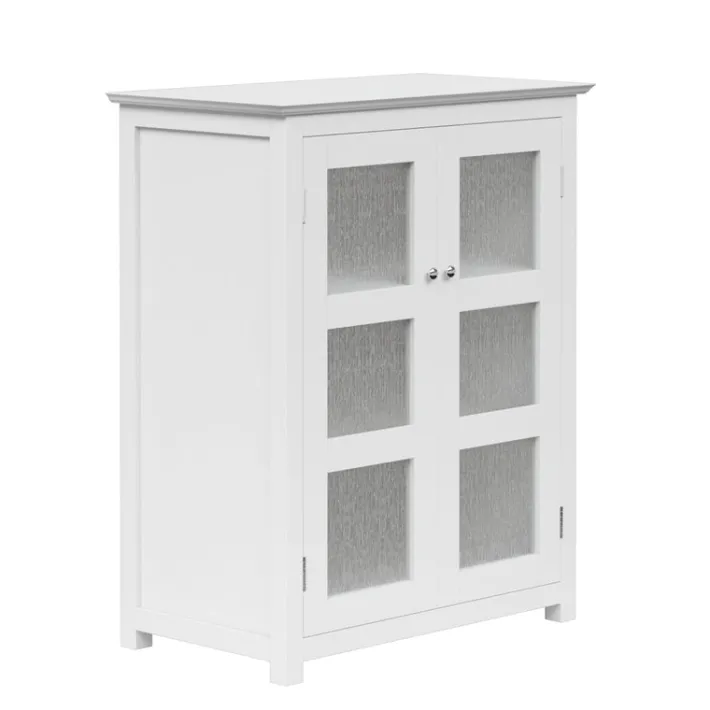 Teamson Home Connor Two-Door Floor Cabinet with Adjustable Shelf, White