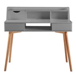 Teamson Home Creativo Writing Desk with Storage, Light Gray/Natural