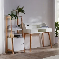 Teamson Home Creativo Writing Desk with Storage, White/Natural