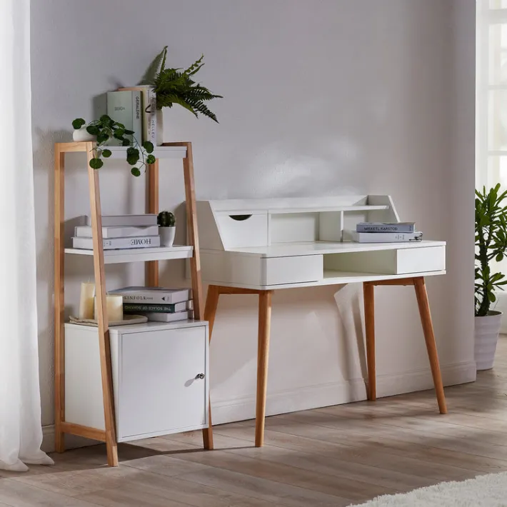 Teamson Home Creativo Writing Desk with Storage, White/Natural