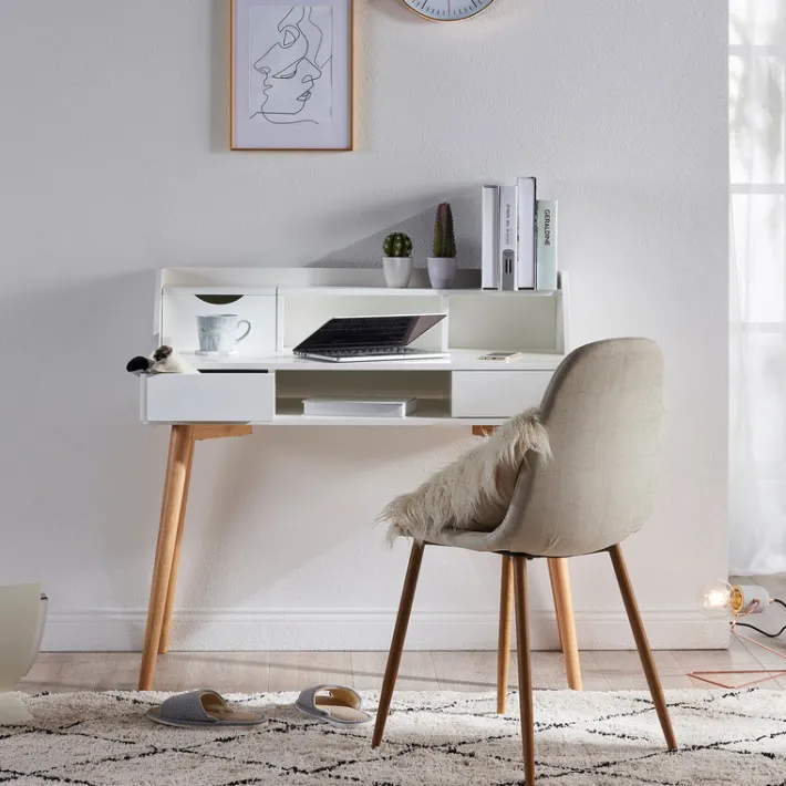 Teamson Home Creativo Writing Desk with Storage, White/Natural