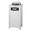 Teamson Home Dawson Freestanding Floor Cabinet with Decorative Glass Panel, White