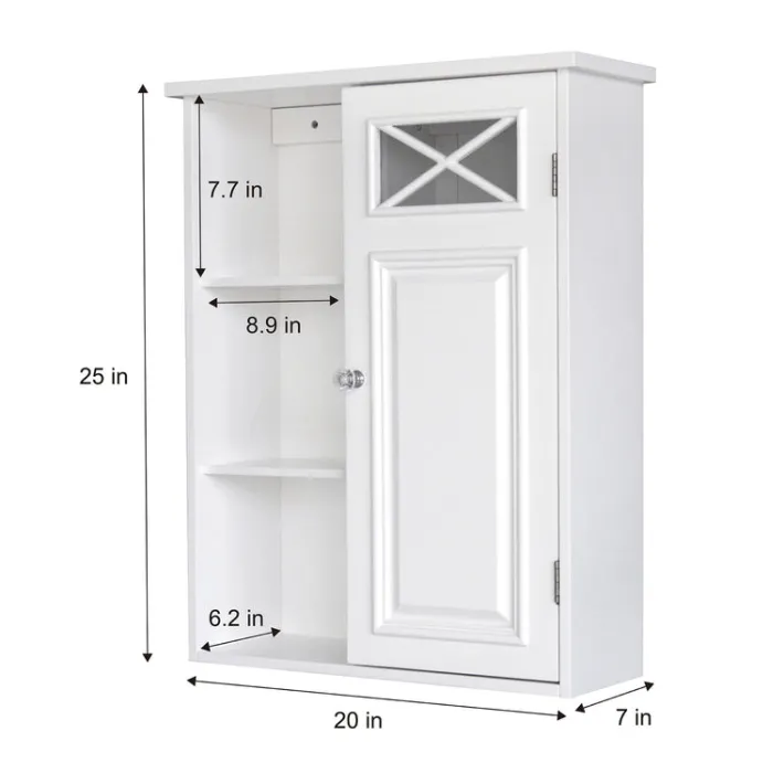Teamson Home Dawson Removable Wall Cabinet with Open Shelving, White