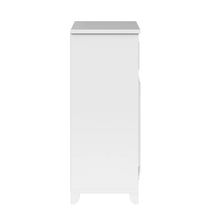Teamson Home Dawson Two-Door Floor Cabinet with Decorative Glass Panels, White