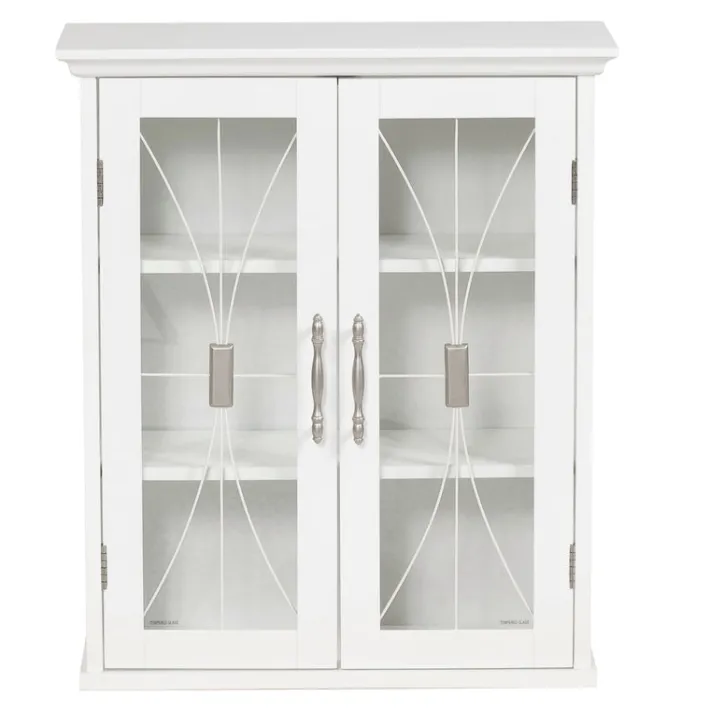 Teamson Home Delaney Removable Two-Door Wall Cabinet, White