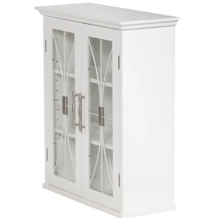 Teamson Home Delaney Removable Two-Door Wall Cabinet, White