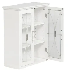Teamson Home Delaney Removable Two-Door Wall Cabinet, White