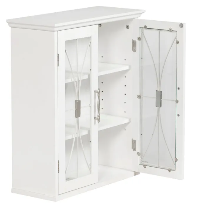 Teamson Home Delaney Removable Two-Door Wall Cabinet, White