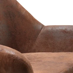 Teamson Home Divano Armchair with Aged Fabric and Solid Wood Legs, Brown- FINAL SALE