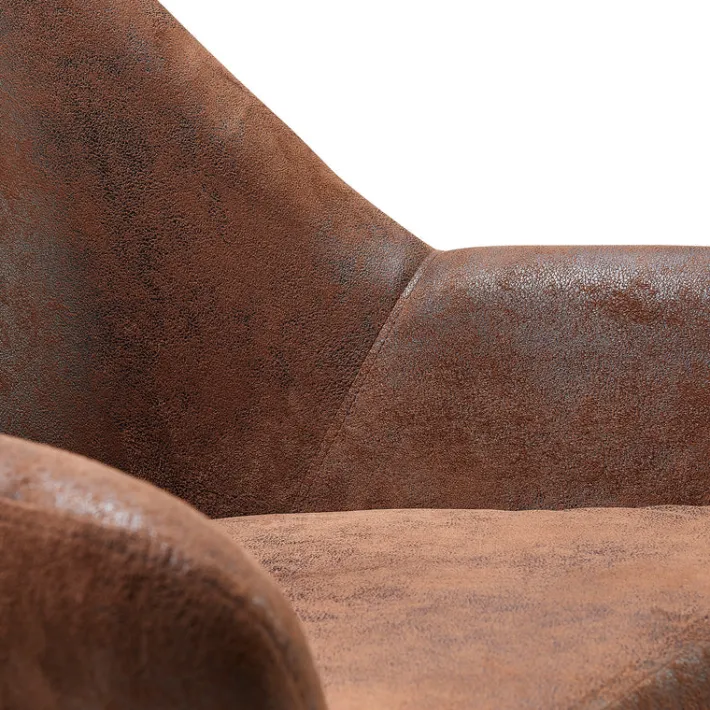 Teamson Home Divano Armchair with Aged Fabric and Solid Wood Legs, Brown- FINAL SALE